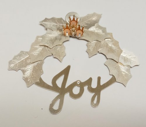 Judy Larson's Happy Holly Days Leaves and Berries - , Holiday Designs, Forging, Forging Jewelry, Jewelry Forging, Butane Torch, Soldering, Solder, holly leaves and berries